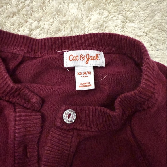 Cat & Jack Red Cardigan Sweater - Picture 3 of 3